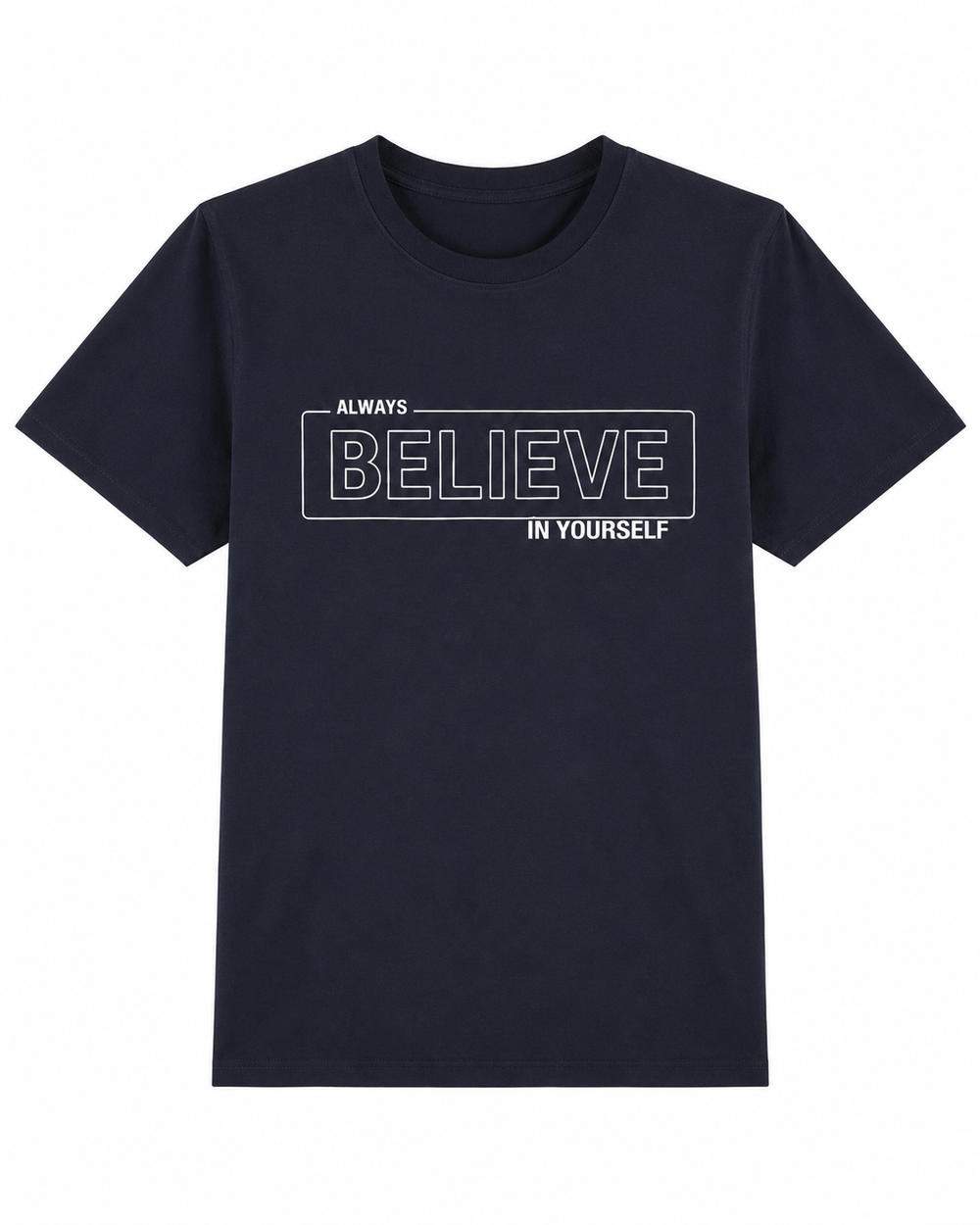 BRAVIK Always Believe in Yourself Printed T-Shirt — Dark Navy