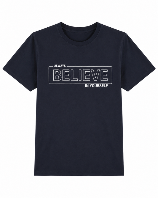 BRAVIK Always Believe in Yourself Printed T-Shirt — Dark Navy