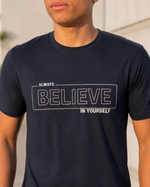BRAVIK Always Believe in Yourself Printed T-Shirt — Dark Navy