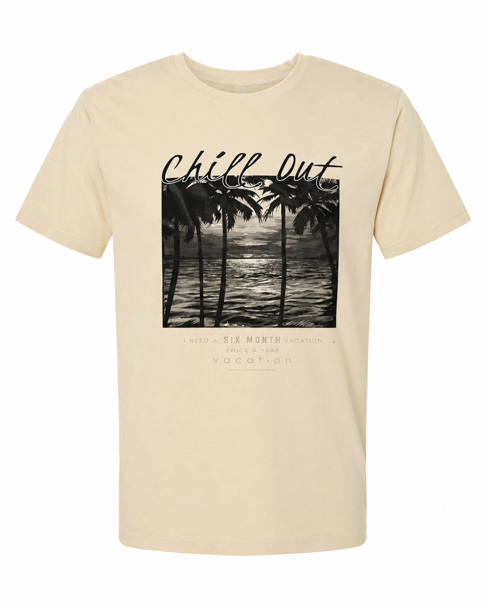 BRAVIK Chill Out Printed T-Shirt — Beige