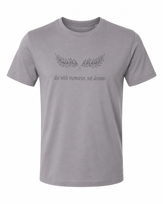 BRAVIK Die With Memories Not Dreams Printed T-Shirt - Grey - Product Front (Main)