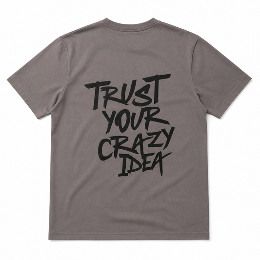 BRAVIK Trust Your Crazy Idea Printed T-Shirt — Grey